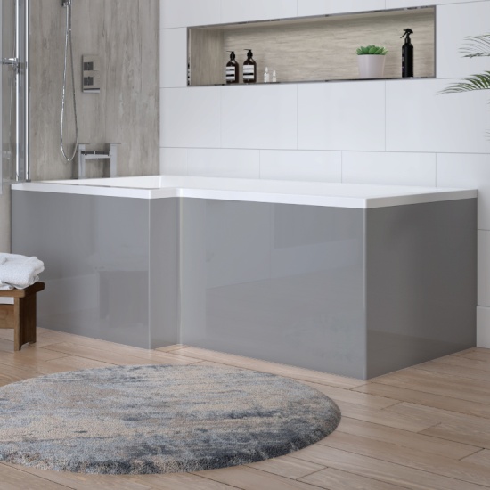 Grove Grey L Shape Bath Panel