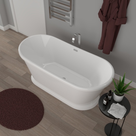 Chester Traditional Freestanding Boat Bath with Plinth 1600