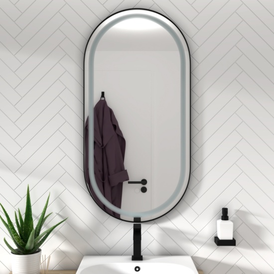 BC Oval Black Demister Mirror