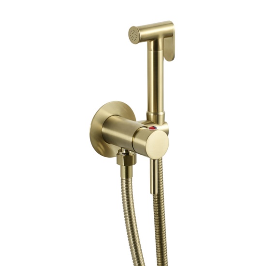 Just Taps Vos Gold Douche Set in Brushed Brass