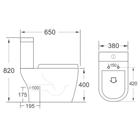 Carolina Open Back Close Coupled Toilet