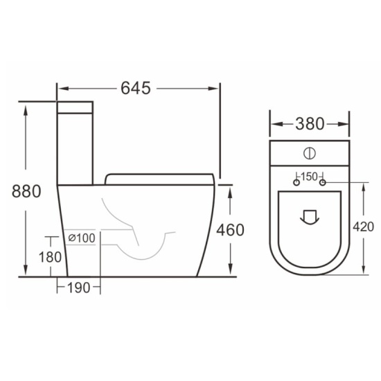 Carolina Comfort Height Fully Enclosed Close Coupled WC