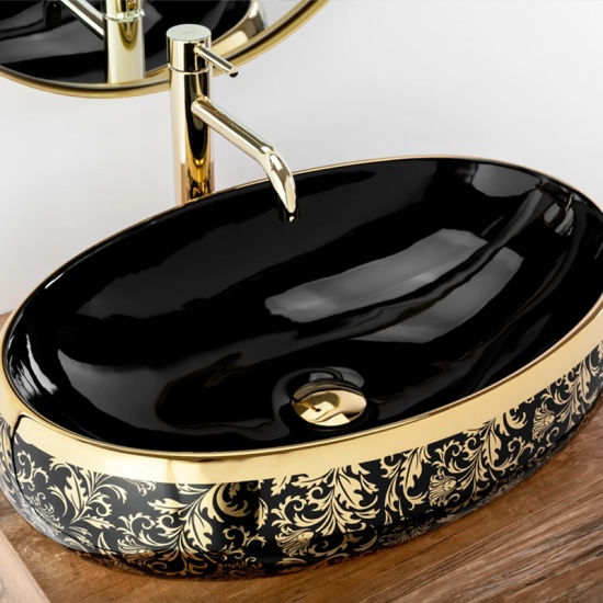 Delillo Black Countertop Sink