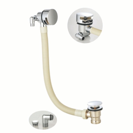 Round Bath Overflow Filler with Click Waste