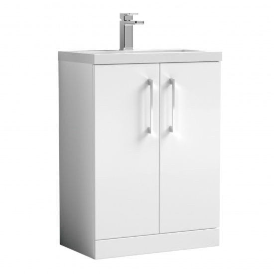 fab 600 white two door vanity unit