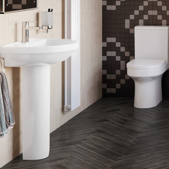 Lifestyle Product Image for Aureus Ceramics Suite with Sink and Close-coupled Toilet