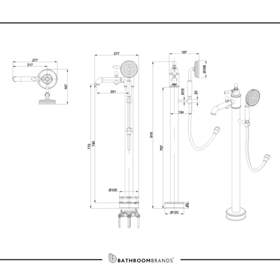 Arcade  Single Lever Bath Filler Floor-Mounted