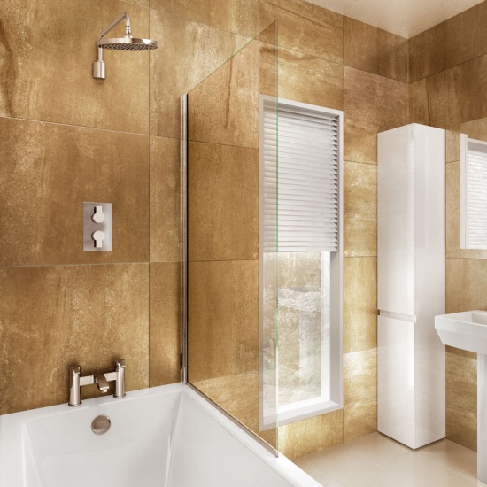 Bath Screen Contemporary Single Square 85cm X 145cm