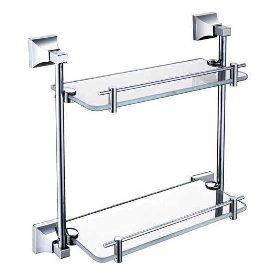 Chancery Double Glass Bathroom Shelf