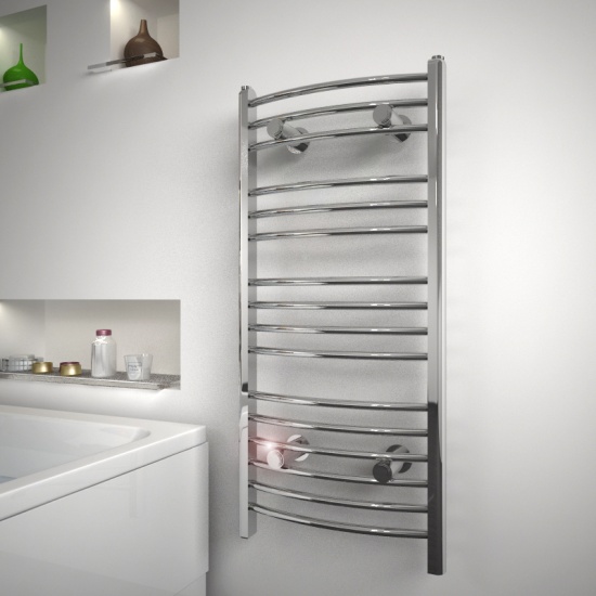 Diva Curved Designer Radiator Contemporary Bathroom Curved Towel Rail