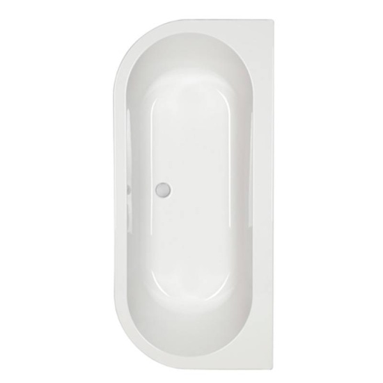 Halcyon D 1745x800 Freestanding Bath D shape double ended back to wall bath