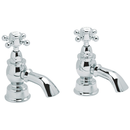 Hartlebury Bath Pillar Taps Chrome