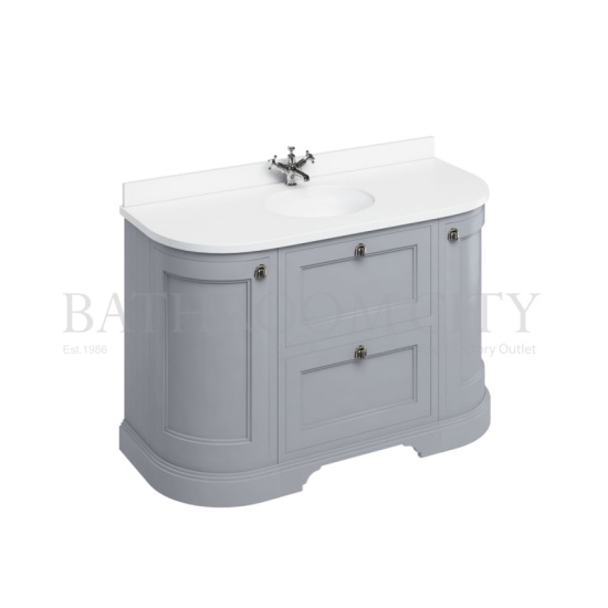 Freestanding 134 Curved Vanity Unit with drawers