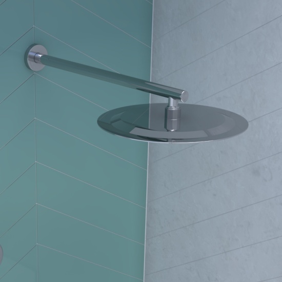 Tweed Round Chrome Shower Head Wall