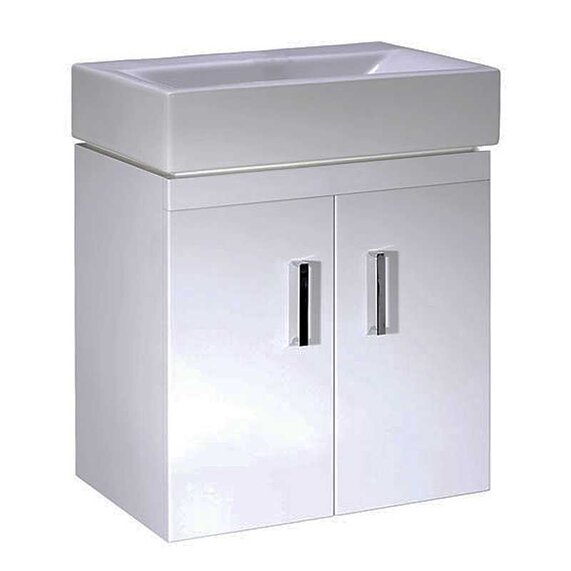 Checkers White 450 mm Wall Mounted mm Basin Unit