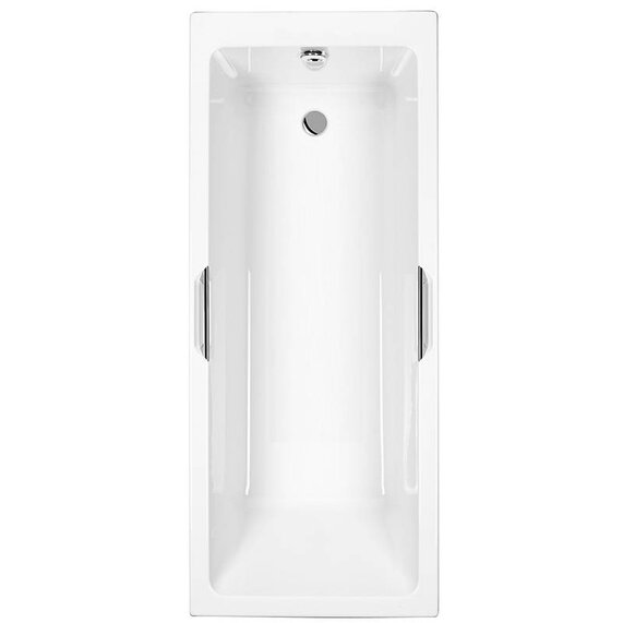 All sizes (1600, 1700, 1800) - Single Ended Standard Acrylic Bath with Safety Grips - Quantum Integra with Optional Carronite Reinforcement