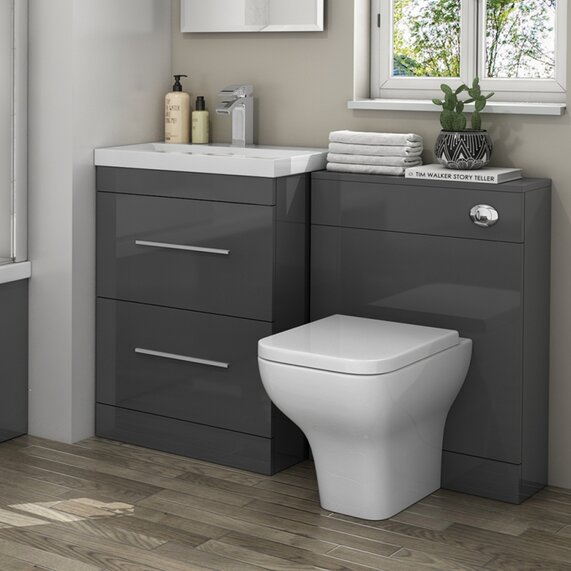 Patello 1200mm Freestanding Bathroom Vanity Grey Furniture Set with Tap & Waste