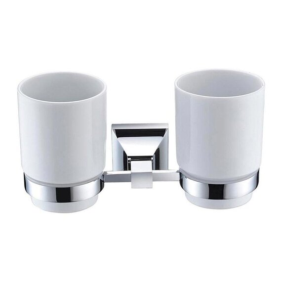 Chancery Double Tumbler & Holder Chrome