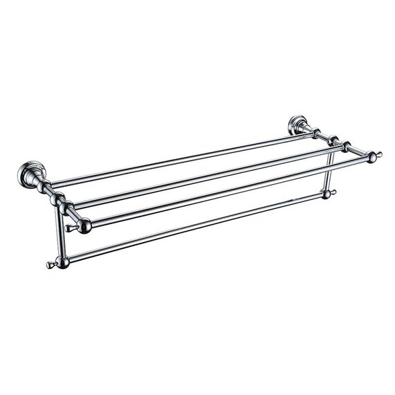 Holborn Double Bathroom Towel Shelf Chrome