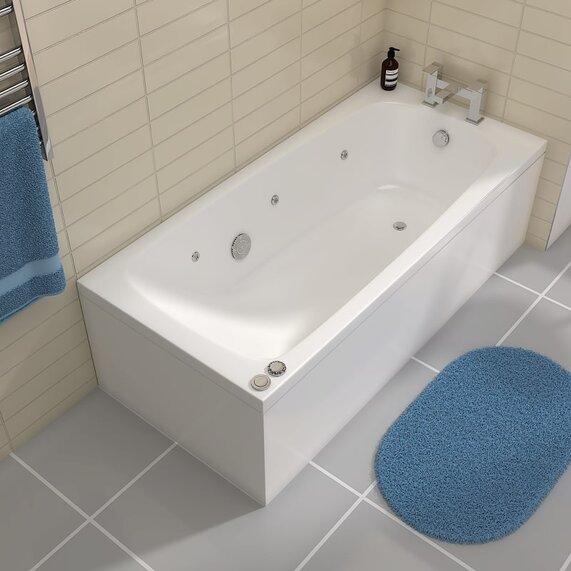 1500 x 700 - Jacuzzi Spa Bath - Straight, Single Ended, 6, 10 or 14 Jets, Optional Back & Foot Jets, Laguna