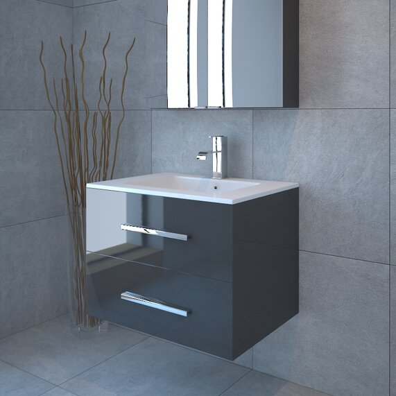 Sonix Grey 800mm Floating Vanity Unit with Sink