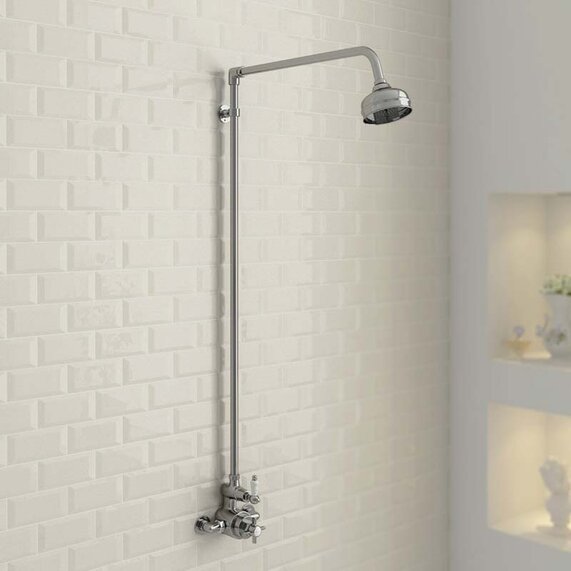 Traditional Shower With Shower Riser and Optional Thermostatic Valve