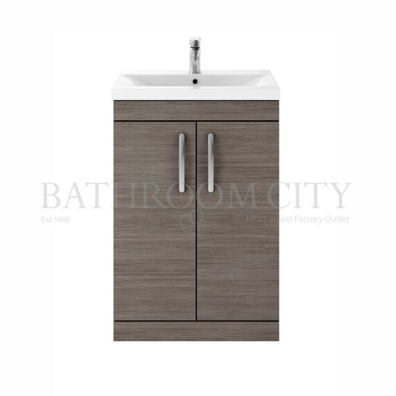 Hudson Reed 600mm Floor standing Driftwood Bathroom Vanity Unit with Basin (Colour Options)