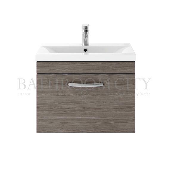 Atheana 600mm Wall Hung 1-Draw Bathroom Vanity Unit with Basin (Colour Options)