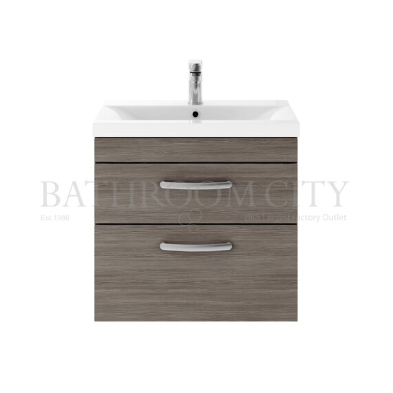 Atheana 600mm Wall Hung 2-Draw Bathroom Vanity Unit with Basin (Colour Options)