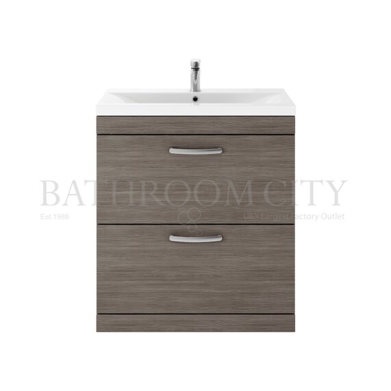 Hudson Reed 800mm Floor standing Driftwood Vanity Unit with Basin 2 Drawers (Colour Options)