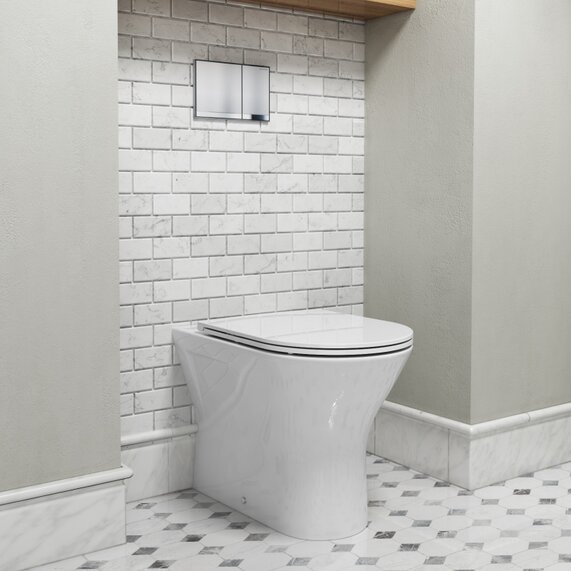 Patello Rimless Back To Wall Toilet and Ultra Thin Soft Close Quick Release Seat