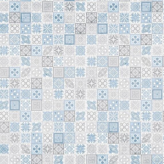 Victorian Blue - Acrylic Shower Wall Panels, Tile-effect, Various Sizes