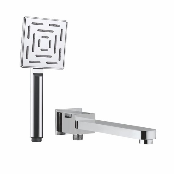 Artize Travina Chrome Bath Spout: Wall Flange Included, Optional Hand Shower