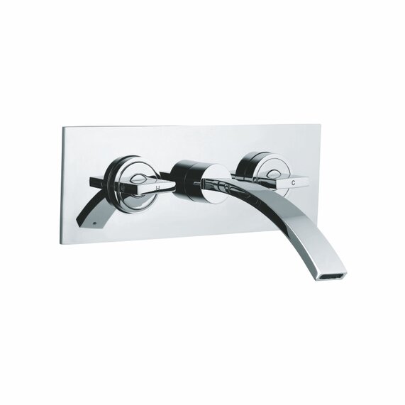 Artize Cellini Basin Tap: Wall Mounted, 3 Hole, Chrome Finish