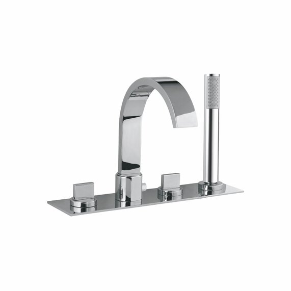 Artize Cellini Bath Tap with Shower Handset: 3 Hole Mixer, Deck Mounted, Chrome Finish