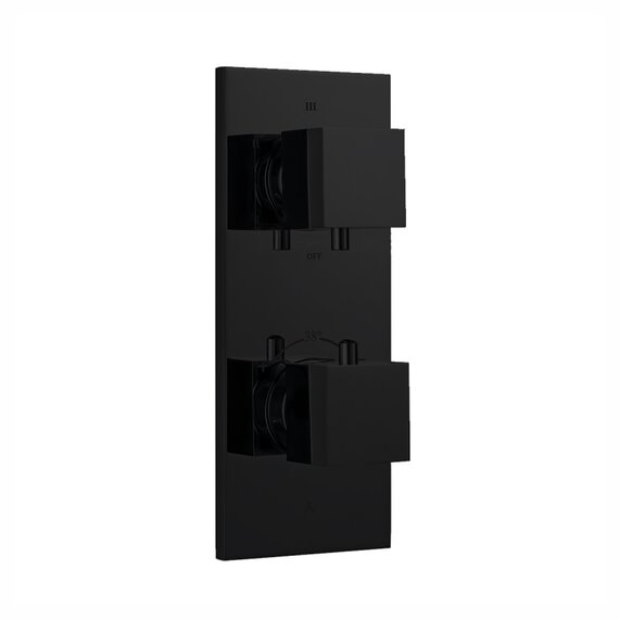 Artize Thermatik R Black Thermostatic Shower Valve: Square Handles, 2 - 5 Outlets