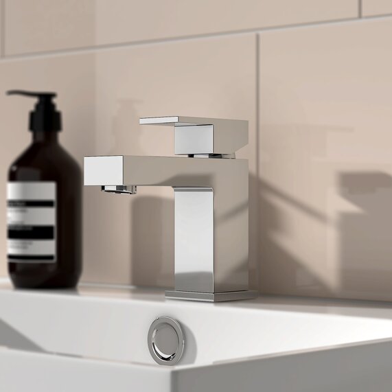 Slade Small Basin Mixer Tap with Click Waste | RIA BRASSWARE