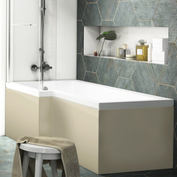 Gold L-shape Bath Panel with Luxury MDF core