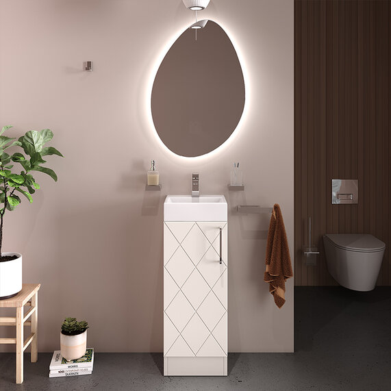 Celeste - Cream 325mm Cloakroom Vanity Unit with Basin - Choice of Handles