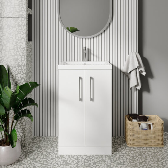 Fab - White 500mm Cloakroom Vanity Unit with Basin