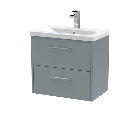 Hudson Reed Juno 600mm Grey Wall Hung Vanity Unit with Basin