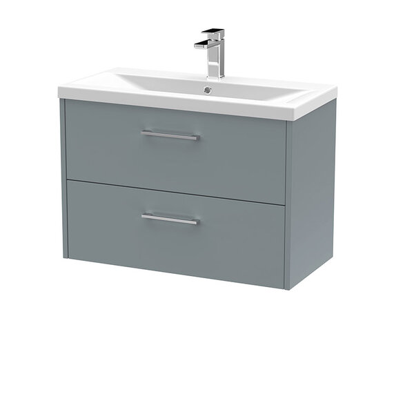 Hudson Reed Juno 800mm Grey Wall Hung Vanity Unit with Sink