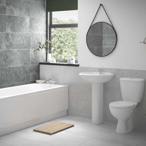 Luma 2Go Complete Bath Suite with Basin and Toilet (Chrome Taps Included)