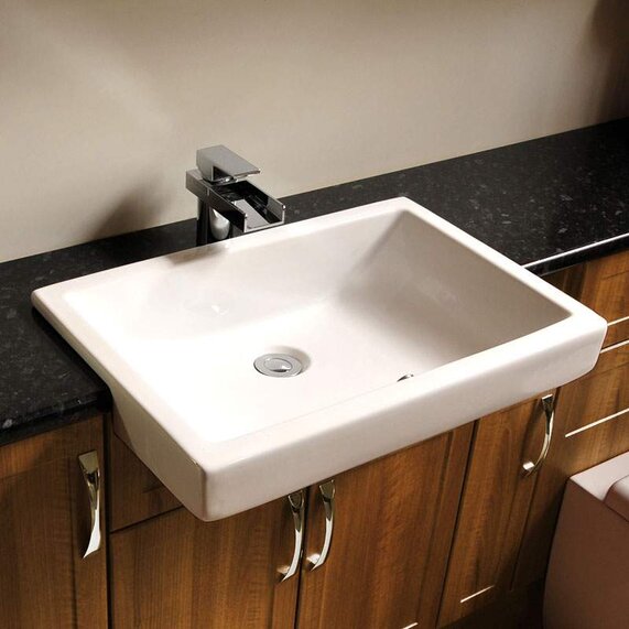 Titanio Square Semi-Recessed Basin