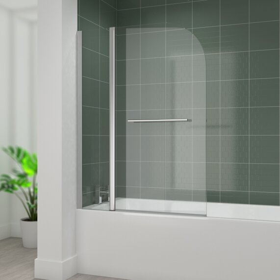 1400 x 1000 D-shaped Shower Bath Screen with Inline Panel | Radiant Range