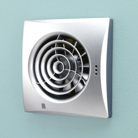 Matt Silver Hush T Extractor Fan, Matt