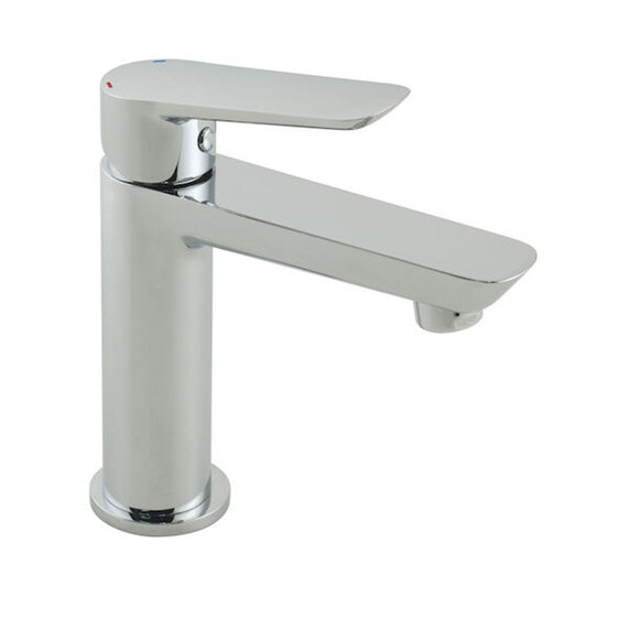 Photon Mini Mono Basin Mixer, Smooth Bodied, Single Lever, Deck Mounted, Waste Optional