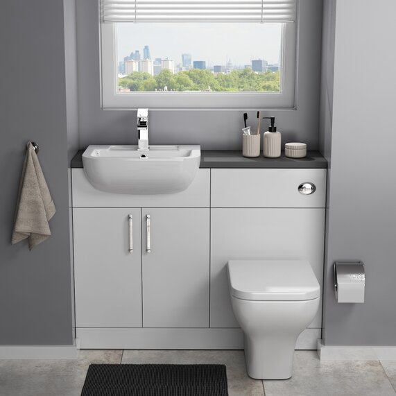 Oliver 1100 Unit with Sink & Toilet: Bathroom Fitted Furniture Set