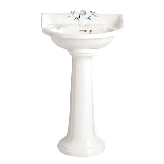 Dorchester White Cloakroom Basin with Pedestal