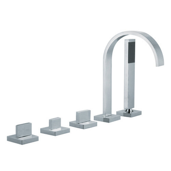 Geo 5 Hole Bath Shower Mixer Deck Mounted